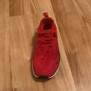 Red puma shoes